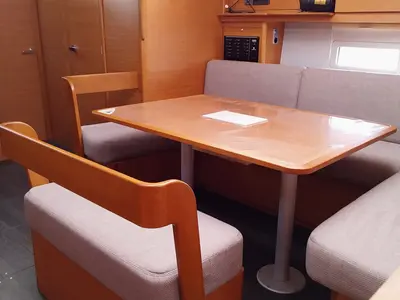 Salon of Penelope, a Dufour 43 sailboat at Volos, Greece
