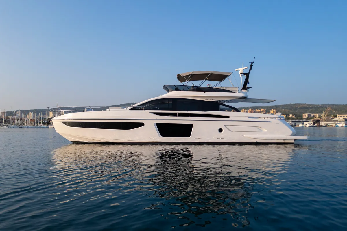 Exterior view of Felicita, a Azimut S7 motor yacht at Grad Šibenik, Croatia