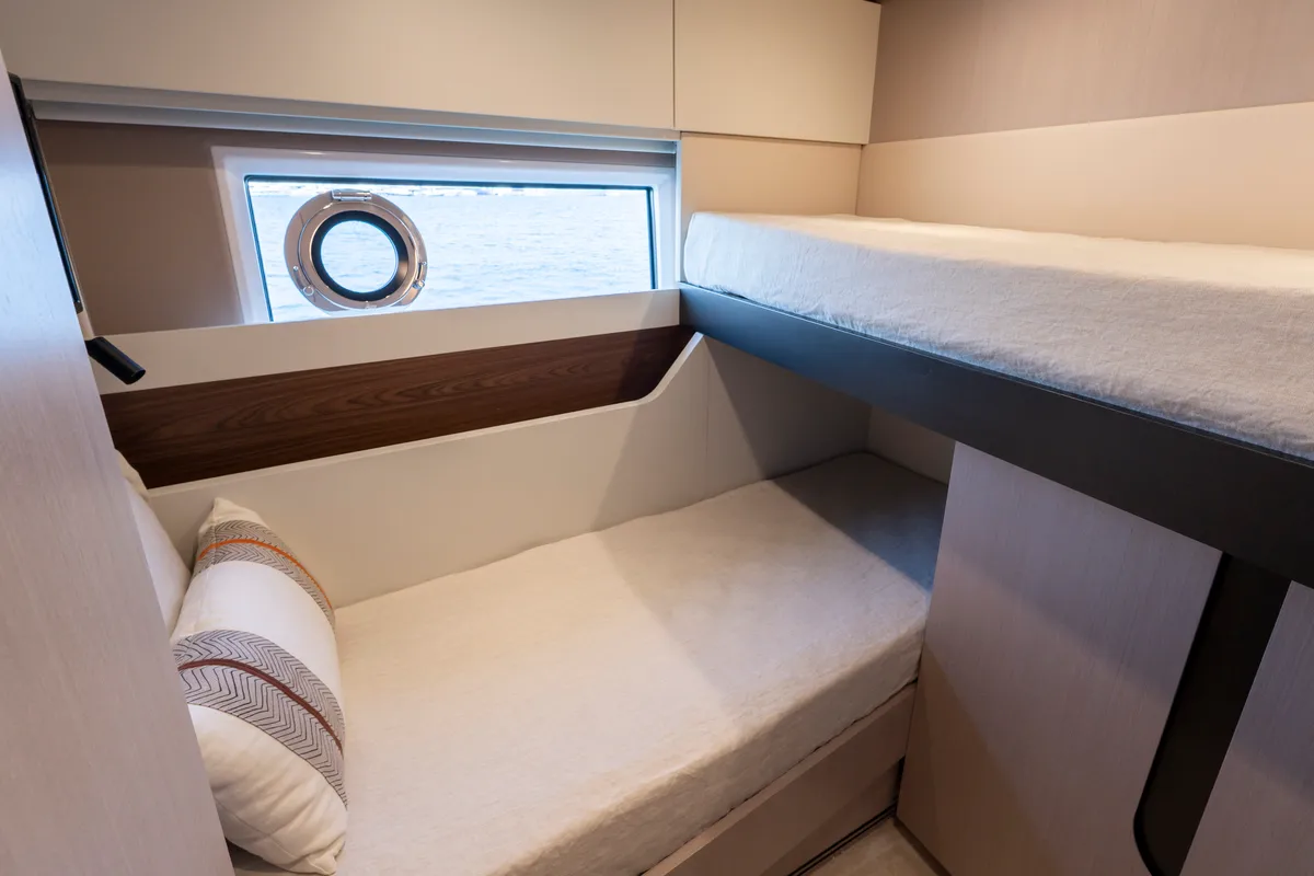 Cabin on Felicita, a Azimut S7 motor yacht at Grad Šibenik, Croatia