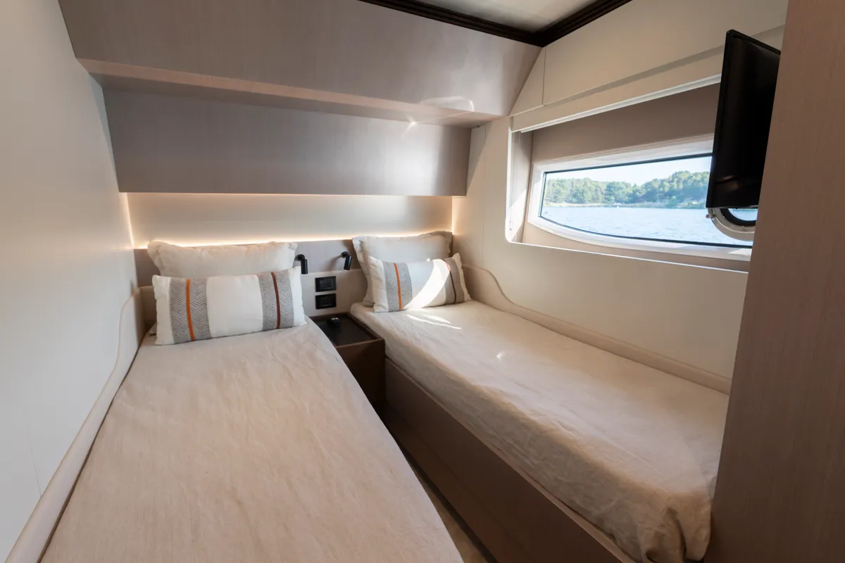 Cabin on Felicita, a Azimut S7 motor yacht at Grad Šibenik, Croatia