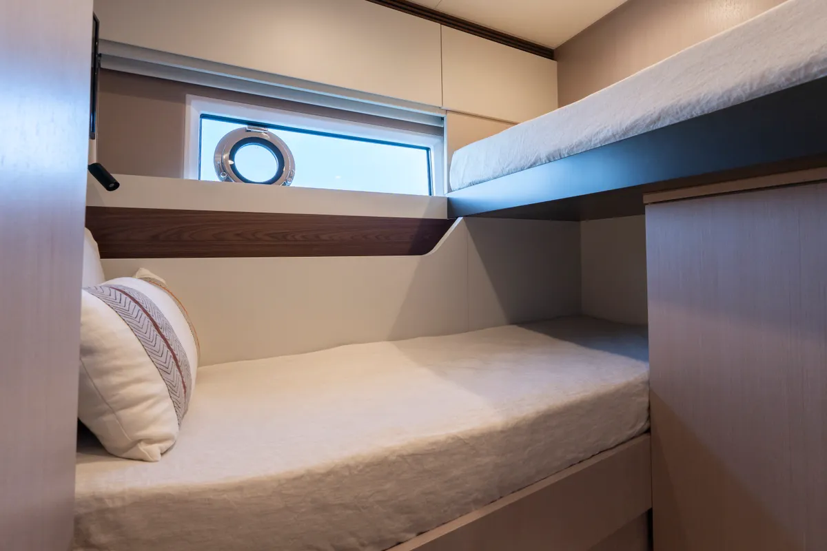Cabin on Felicita, a Azimut S7 motor yacht at Grad Šibenik, Croatia