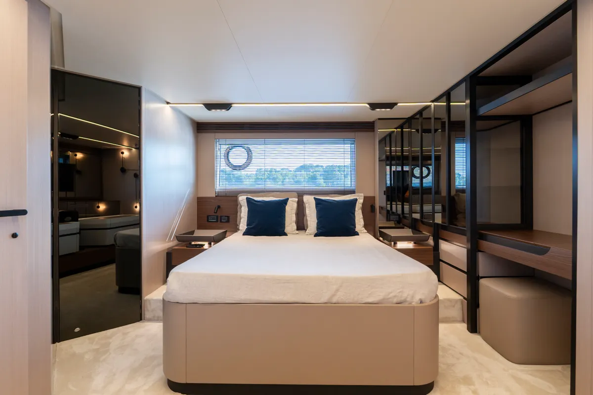 Cabin on Felicita, a Azimut S7 motor yacht at Grad Šibenik, Croatia