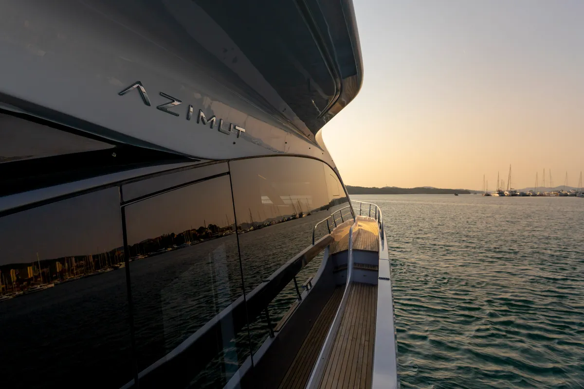 Exterior view of Felicita, a Azimut S7 motor yacht at Grad Šibenik, Croatia