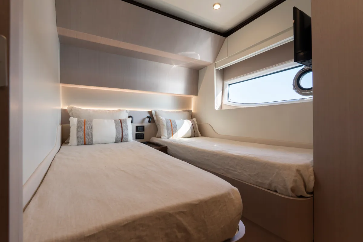 Cabin on Felicita, a Azimut S7 motor yacht at Grad Šibenik, Croatia