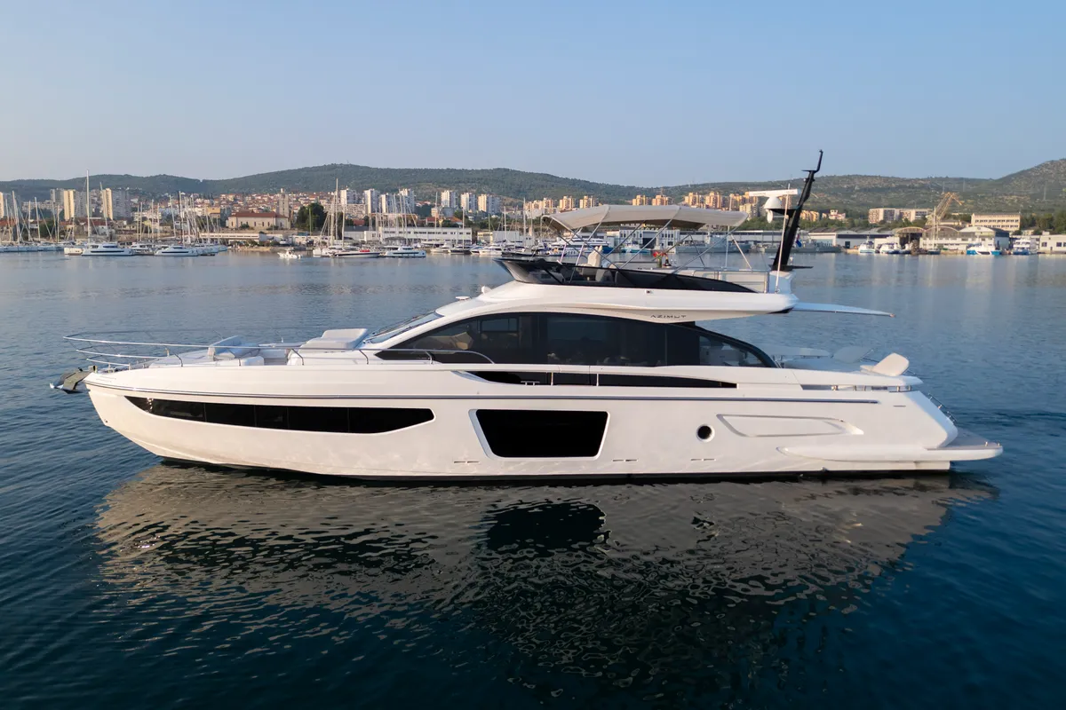 Exterior view of Felicita, a Azimut S7 motor yacht at Grad Šibenik, Croatia