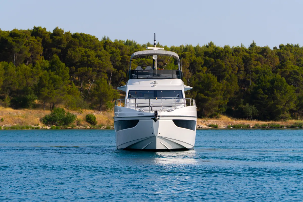 Exterior view of Felicita, a Azimut S7 motor yacht at Grad Šibenik, Croatia