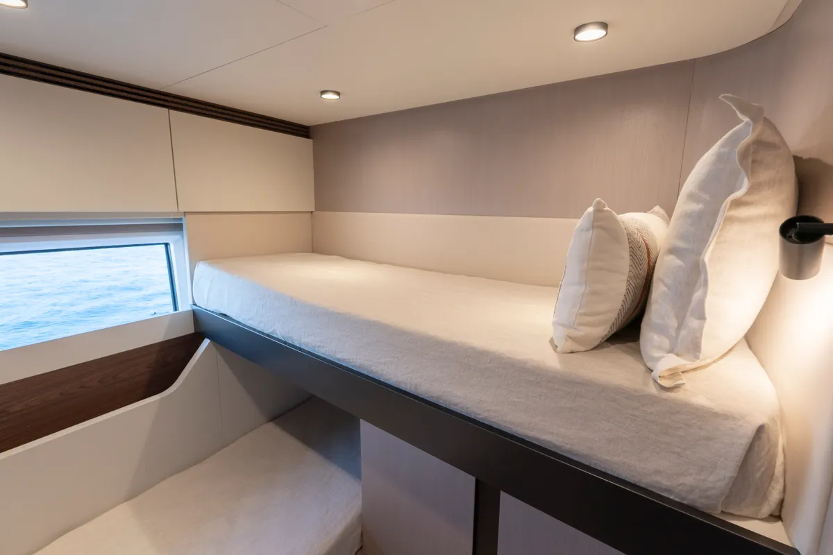 Cabin on Felicita, a Azimut S7 motor yacht at Grad Šibenik, Croatia
