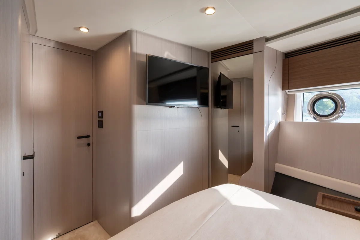 Cabin on Felicita, a Azimut S7 motor yacht at Grad Šibenik, Croatia