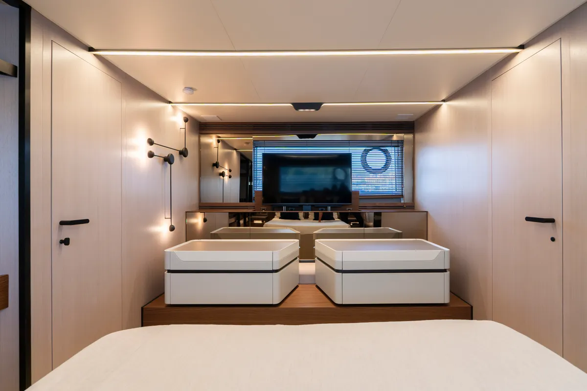 Cabin on Felicita, a Azimut S7 motor yacht at Grad Šibenik, Croatia