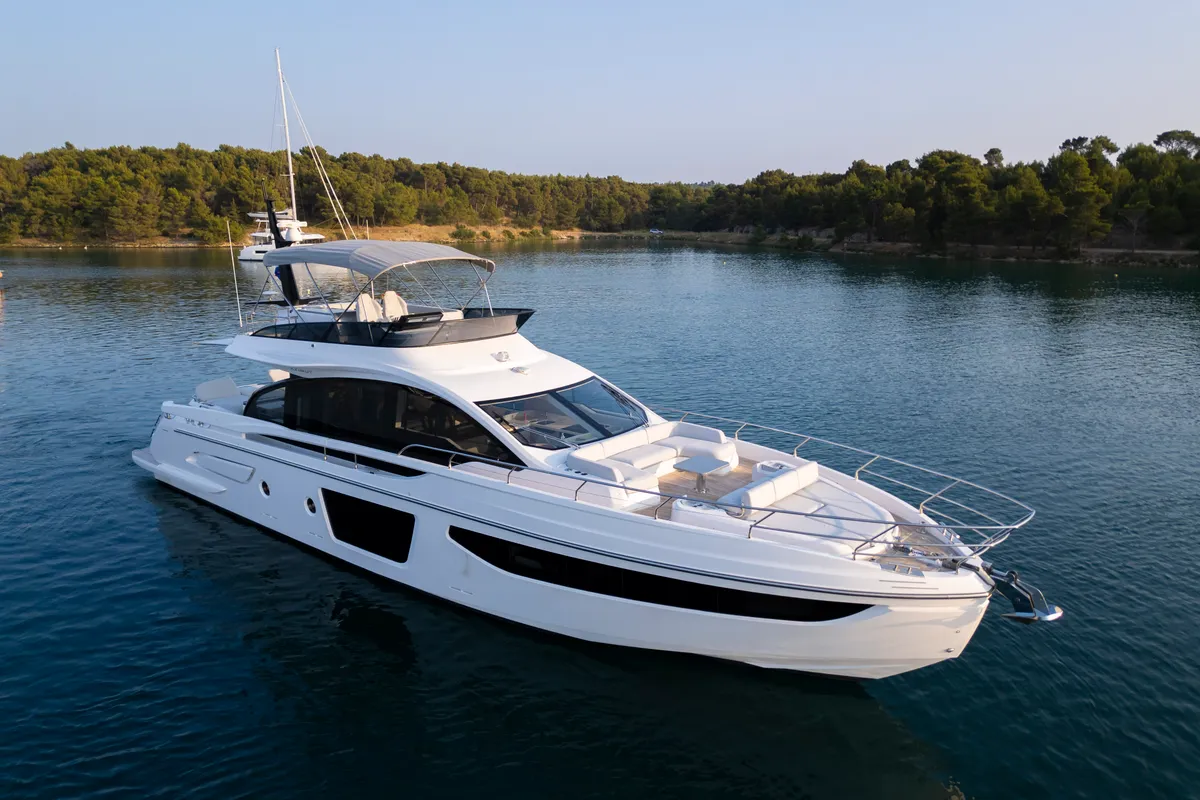 Exterior view of Felicita, a Azimut S7 motor yacht at Grad Šibenik, Croatia