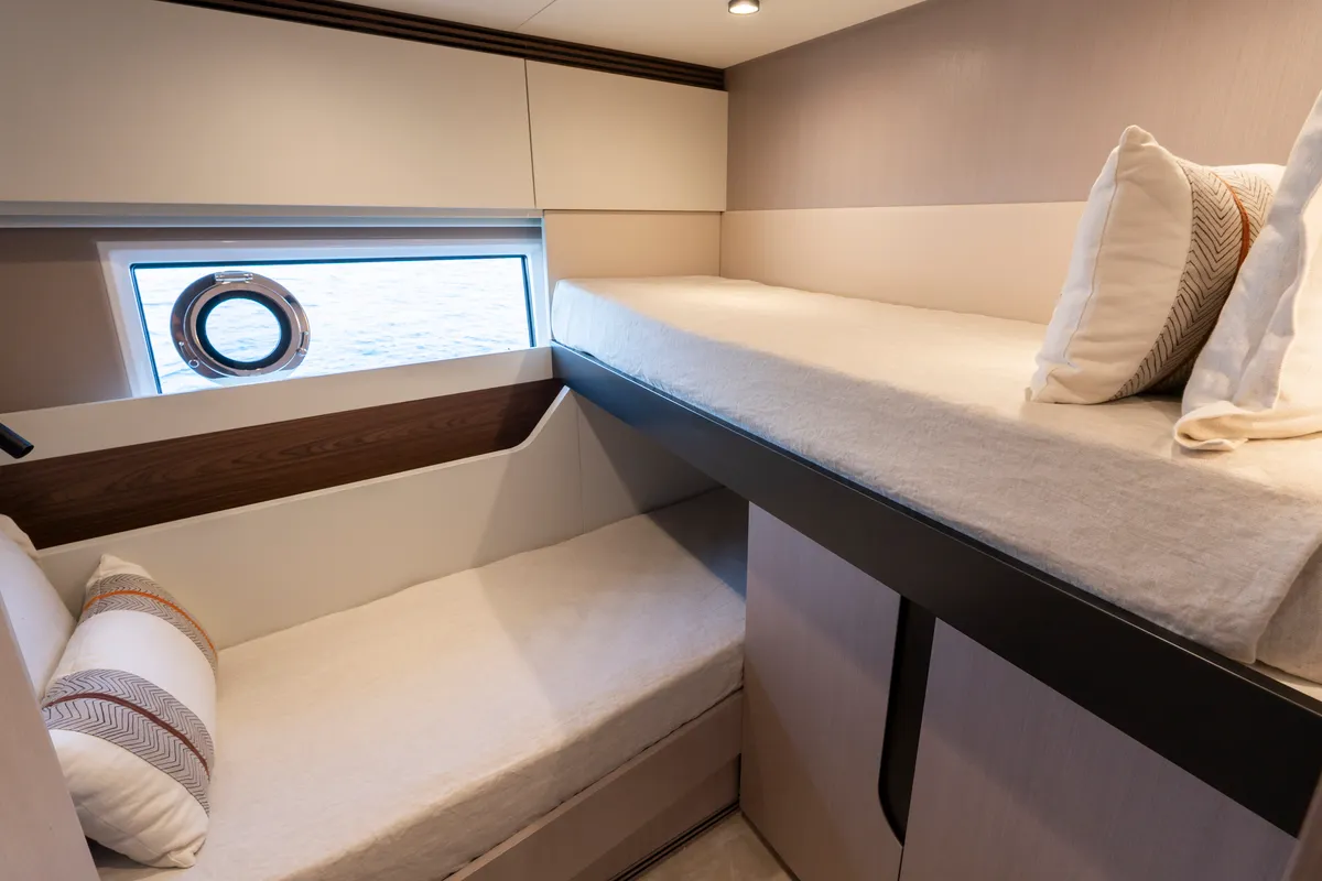 Cabin on Felicita, a Azimut S7 motor yacht at Grad Šibenik, Croatia