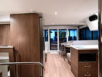Galley of Archè, a Bali 4.4 catamaran at Salerno, Italy