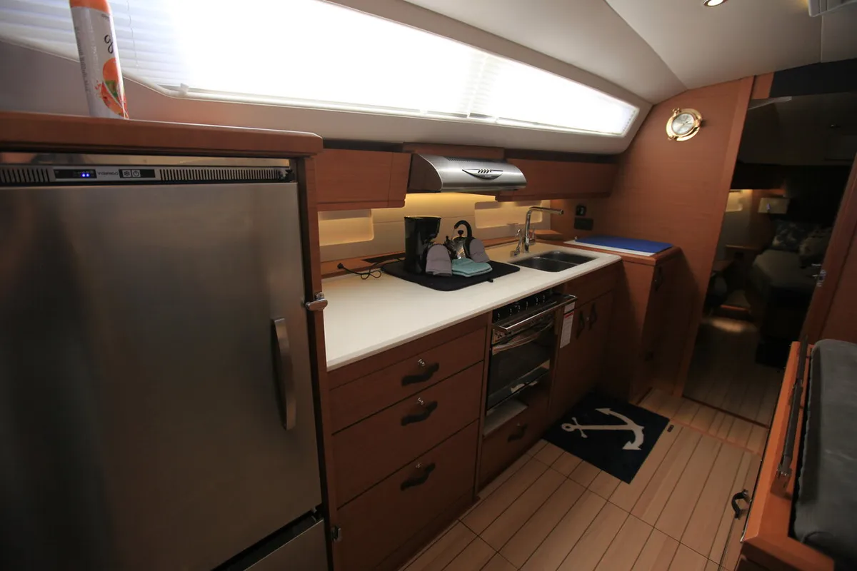 Galley of Silvergirl, a Jeanneau 54 sailboat at Road Town, British Virgin Islands