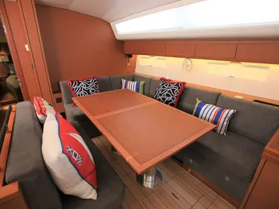 Salon of Silvergirl, a Jeanneau 54 sailboat at Road Town, British Virgin Islands