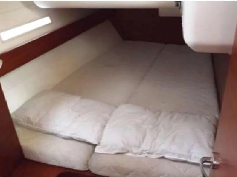 Cabin on Oscar Time, a Dufour 450 Grand Large sailboat at Kalkara, Malta