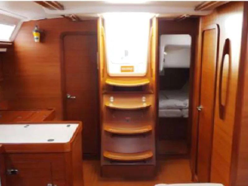 Salon of Oscar Time, a Dufour 450 Grand Large sailboat at Kalkara, Malta
