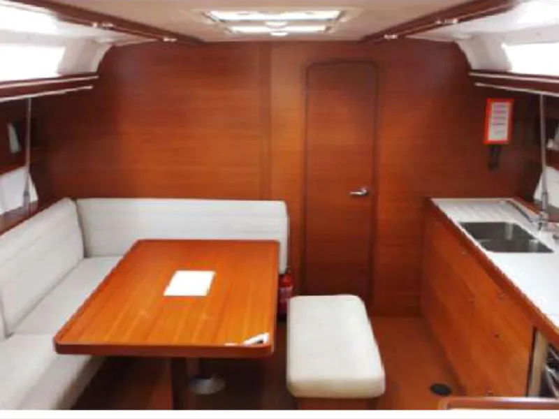 Salon of Oscar Time, a Dufour 450 Grand Large sailboat at Kalkara, Malta