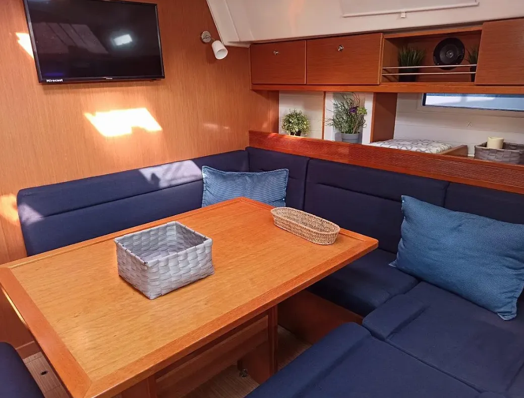 Salon of Saffron, a Bavaria Cruiser 45 sailboat at Municipal Unit of Lefkada, Greece