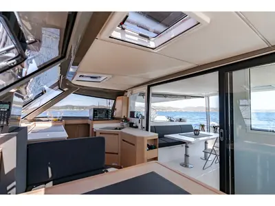 Galley of Somi, a Nautitech 40 catamaran at Lavrion, Greece