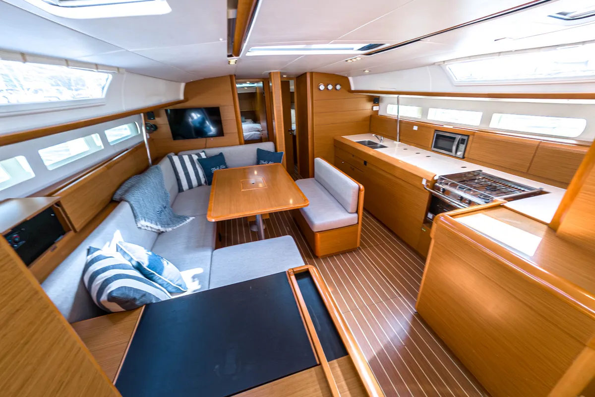 Salon of Elise Af Sweden, a Jeanneau Sun Odyssey 519 sailboat at Punat, Croatia