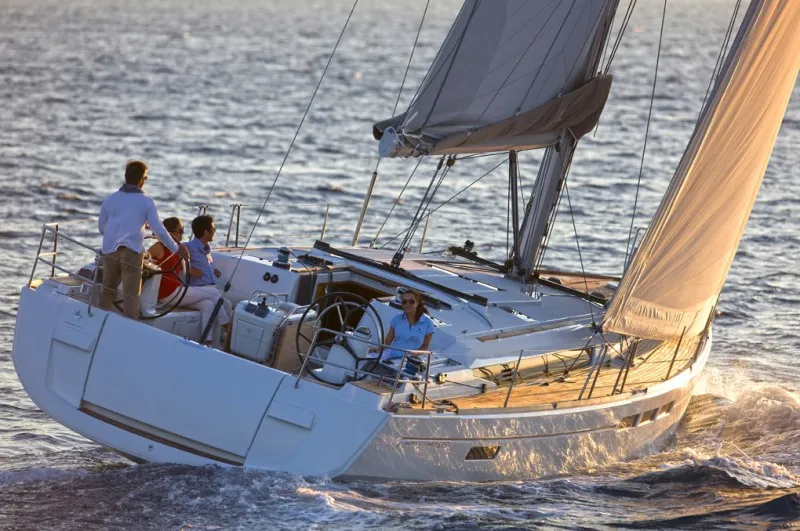 Exterior view of Elise Af Sweden, a Jeanneau Sun Odyssey 519 sailboat at Punat, Croatia