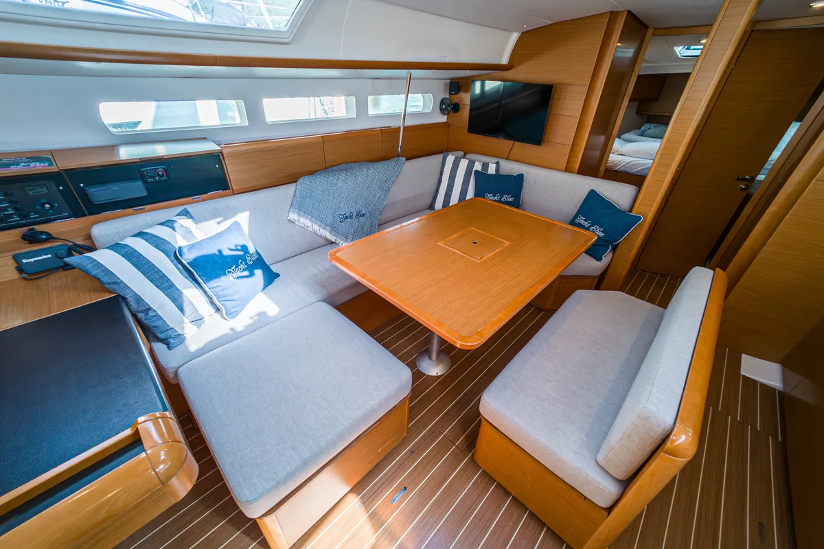 Salon of Elise Af Sweden, a Jeanneau Sun Odyssey 519 sailboat at Punat, Croatia