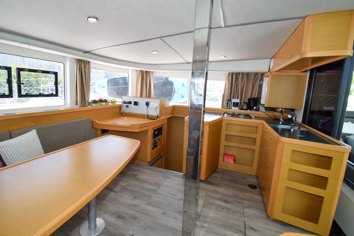 Galley of Bige, a Lagoon 42 catamaran at Marmaris, Turkey