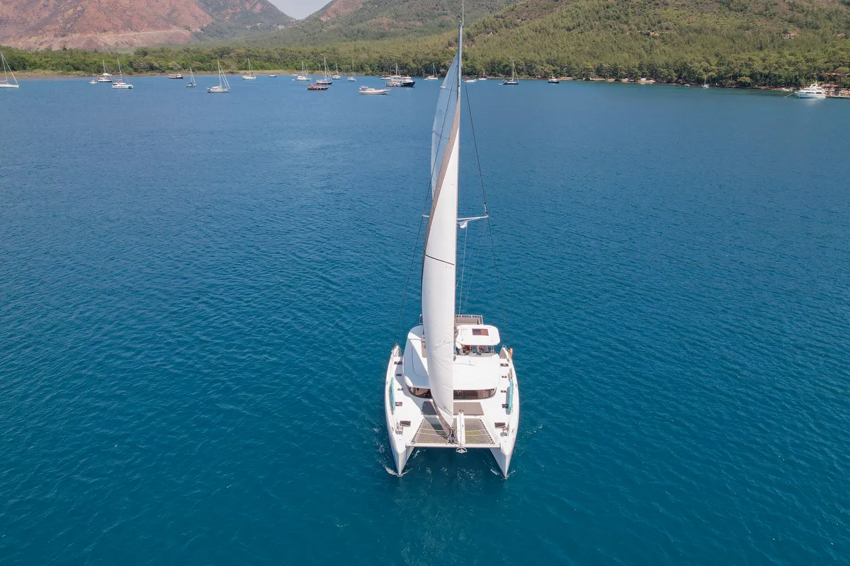 Head on Bige, a Lagoon 42 catamaran at Marmaris, Turkey