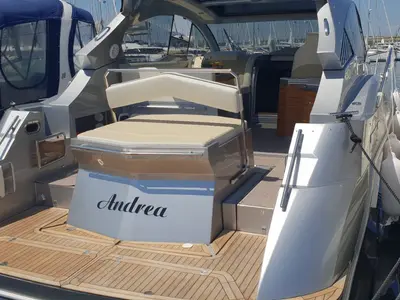 Deck of Andrea, a Grginić jahte Mirakul 40 motor yacht at Grad Biograd na Moru, Croatia