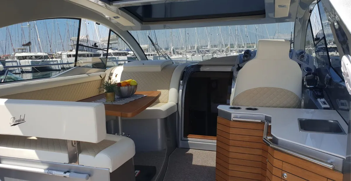 Deck of Andrea, a Grginić jahte Mirakul 40 motor yacht at Grad Biograd na Moru, Croatia