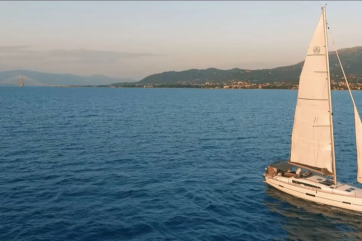 Exterior view of Joanne, a Dufour 460 GL sailboat at Municipal Unit of Lefkada, Greece