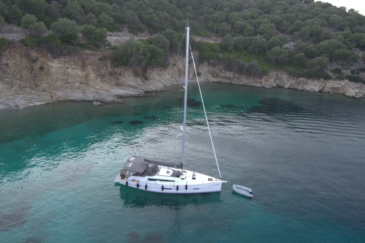 Cabin on Joanne, a Dufour 460 GL sailboat at Municipal Unit of Lefkada, Greece