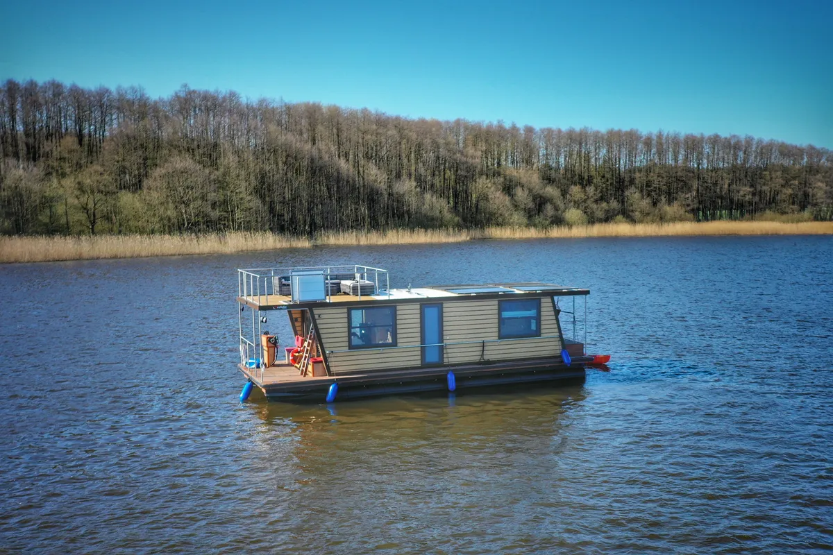 Exterior view of Seeliebe, a Woma D12 motorboat at Fürstenberg/Havel, Germany