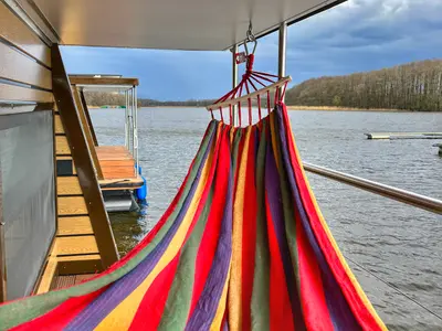Deck of Seeliebe, a Woma D12 motorboat at Fürstenberg/Havel, Germany