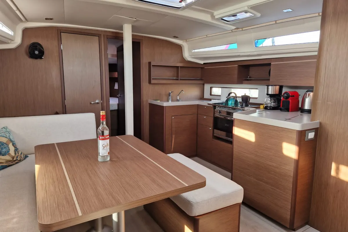 Salon of Marilena, a Beneteau Oceanis 40.1 sailboat at Athens, Greece