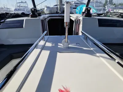 Deck of Marilena, a Beneteau Oceanis 40.1 sailboat at Athens, Greece