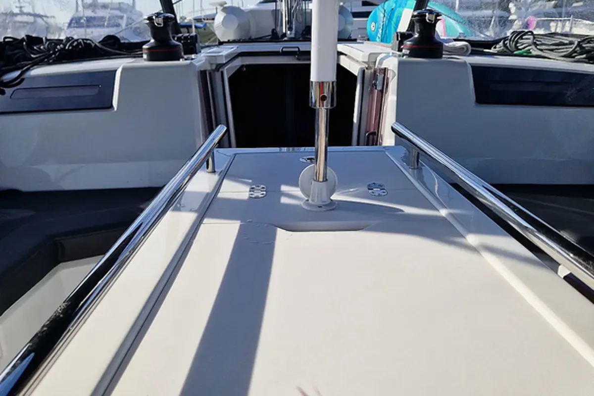 Deck of Marilena, a Beneteau Oceanis 40.1 sailboat at Athens, Greece