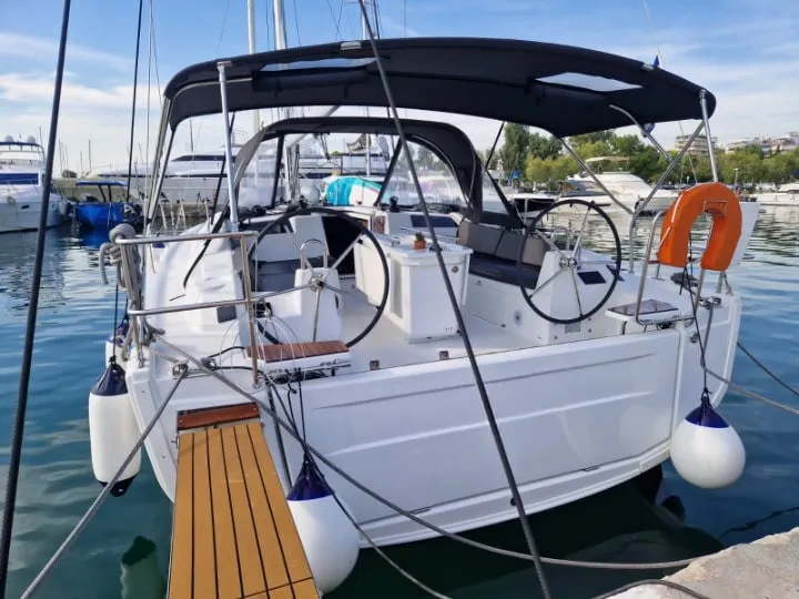 Exterior view of Marilena, a Beneteau Oceanis 40.1 sailboat at Athens, Greece