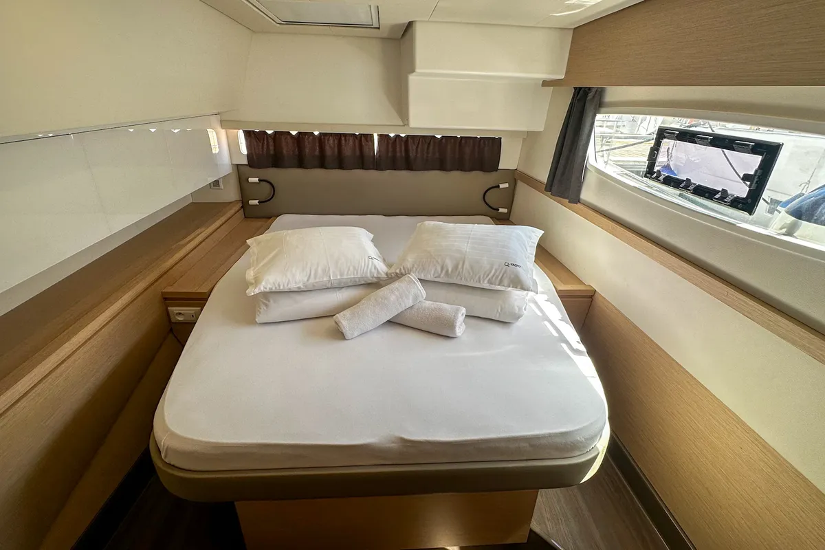 Cabin on Franco Nero, a Fountaine Pajot Saba 50 catamaran at Primošten, Croatia