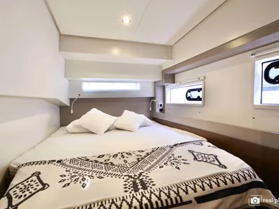 Cabin on Ferdi, a Bali 4.2 catamaran at Castellammare di Stabia, Italy