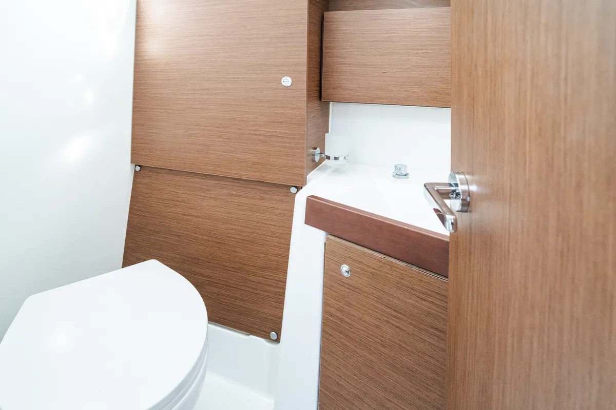 Head on Meli - Comfort line, a Beneteau Oceanis 38.1 sailboat at Rosignano Solvay, Italy