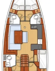 Joy, a Beneteau Oceanis 48 sailboat at Municipal Unit of Lefkada, Greece