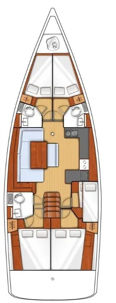 Joy, a Beneteau Oceanis 48 sailboat at Municipal Unit of Lefkada, Greece