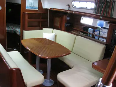 Salon of Andreas II, a Beneteau Oceanis 461 sailboat at Preveza, Greece