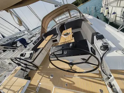 Cockpit of Vingilot, a Hanse 460 sailboat at Medulin, Croatia