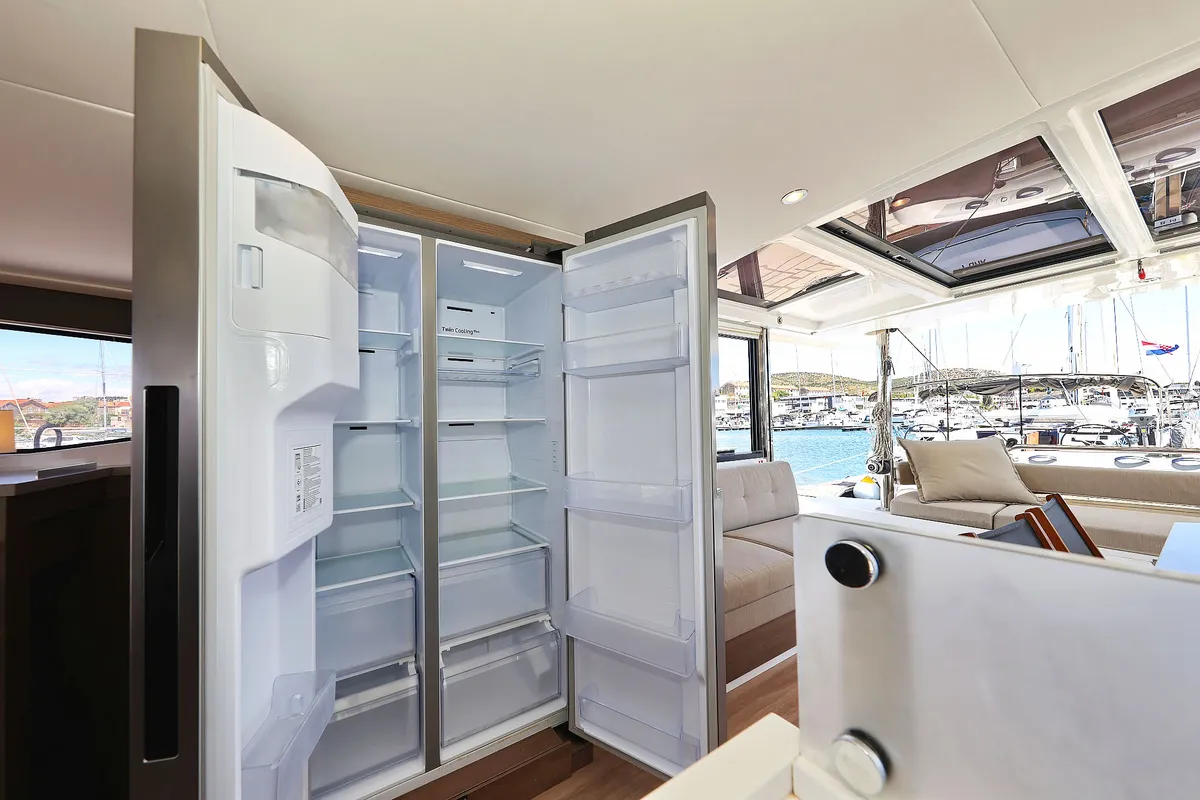Galley of Algol, a Bali 4.4 catamaran at Grad Šibenik, Croatia