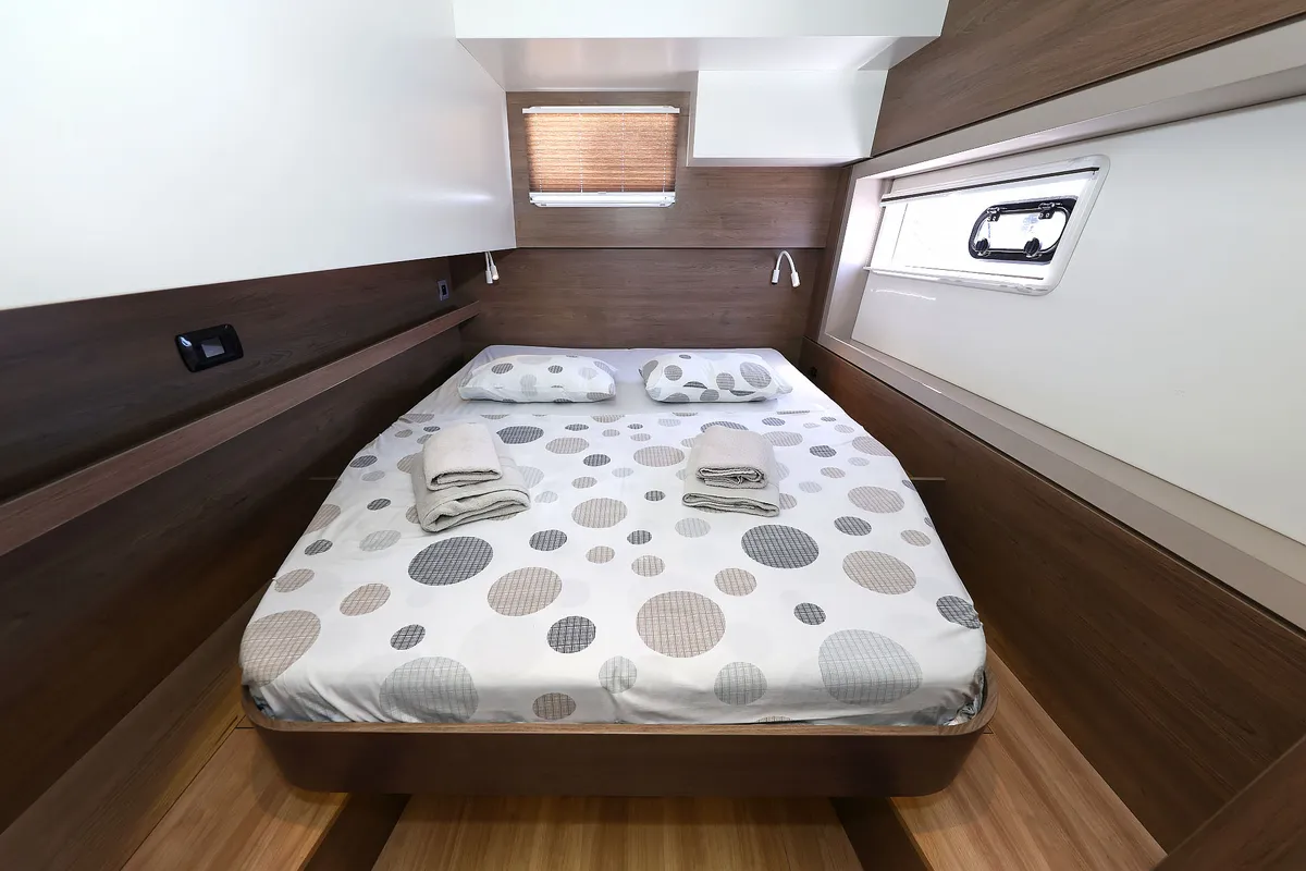 Cabin on Algol, a Bali 4.4 catamaran at Grad Šibenik, Croatia