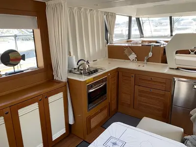 Bandama, a Beneteau Swift Trawler 47 motorboat at Floriana, Malta
