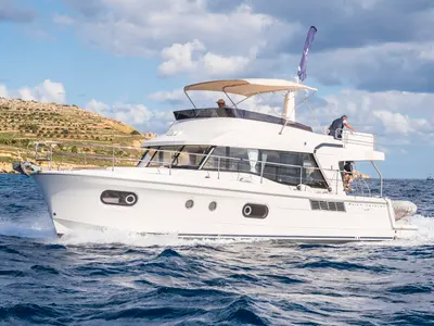 Bandama, a Beneteau Swift Trawler 47 motorboat at Floriana, Malta