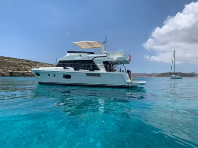 Bandama, a Beneteau Swift Trawler 47 motorboat at Floriana, Malta